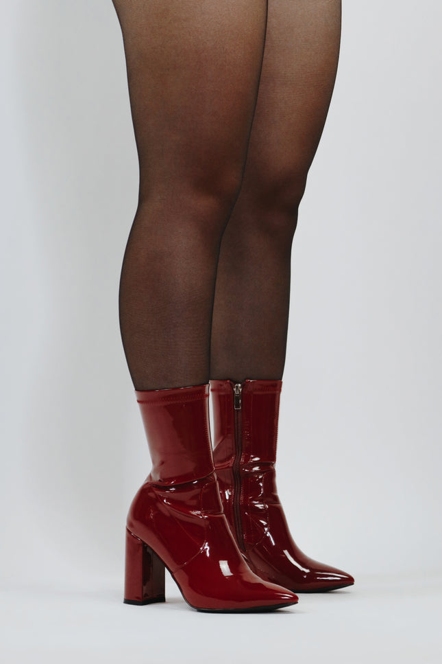 Taylor - Stivale ciliegia con zip laterale