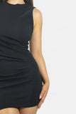 Black Mini Dress With Side Ruching