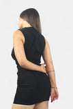 Black Mini Dress With Side Ruching