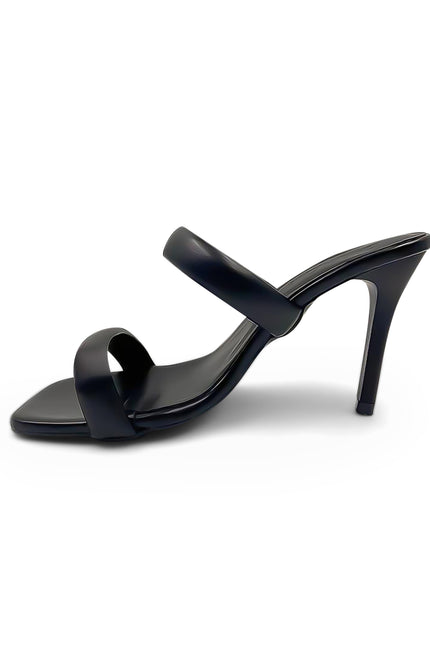 Margot - Sandalo nero con doppia fascia