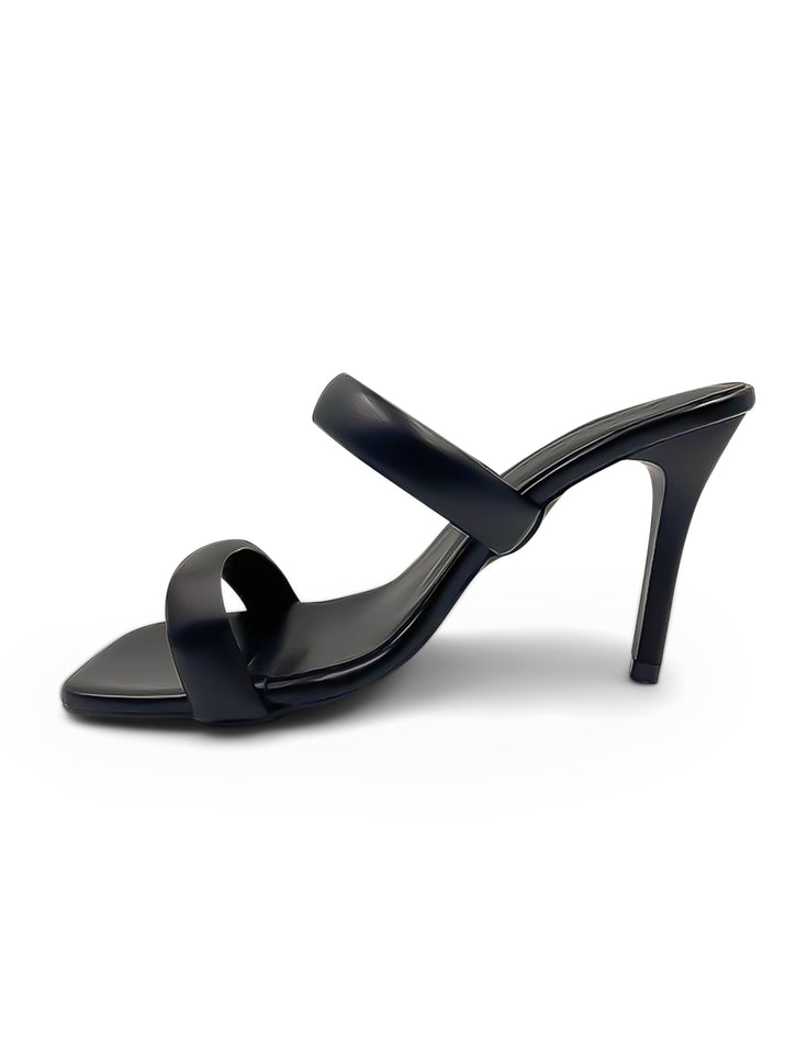 Margot - Sandalo nero con doppia fascia