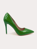 Blair - Green pump with stiletto heel - IQUONIQUE