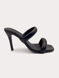 Margot - Black sandal with double band - IQUONIQUE