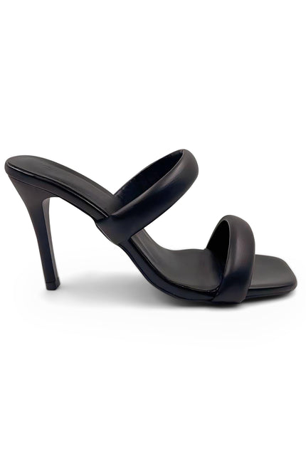 Margot - Sandalo nero con doppia fascia