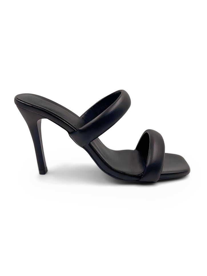 Margot - Sandalo nero con doppia fascia
