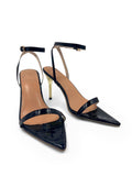 Kourtney - Black pump with golden stiletto heel